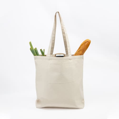 Saco em 100% algodão canvas, com bolso interior