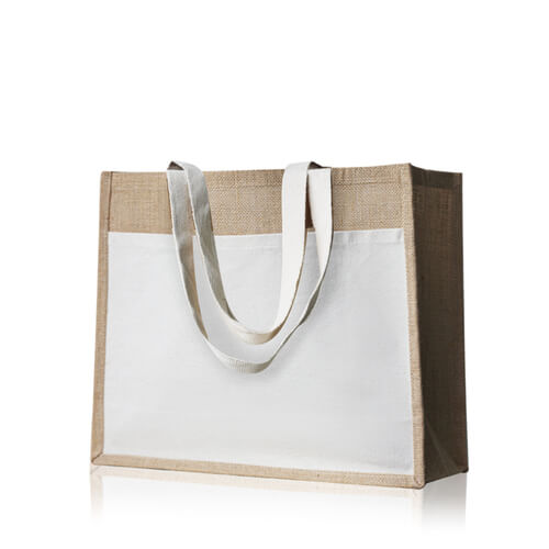 Saco em juta com bolsa frontal 100% algodão