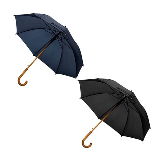 Guarda-chuva clássico personalizado, em poliéster, cabo em madeira