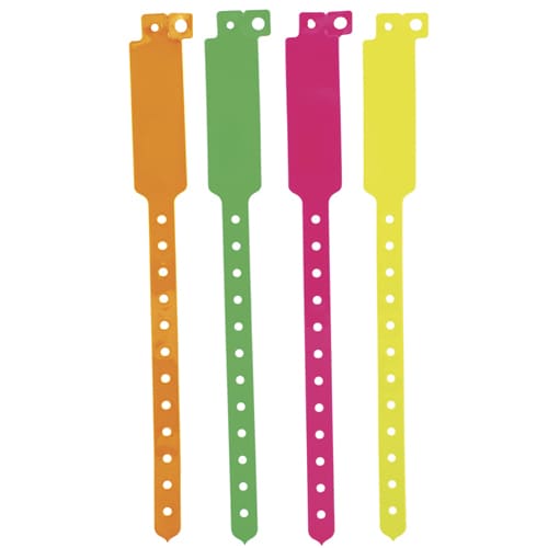Pulseira personalizada para eventos, identificação inviolável fluorescente em vinil