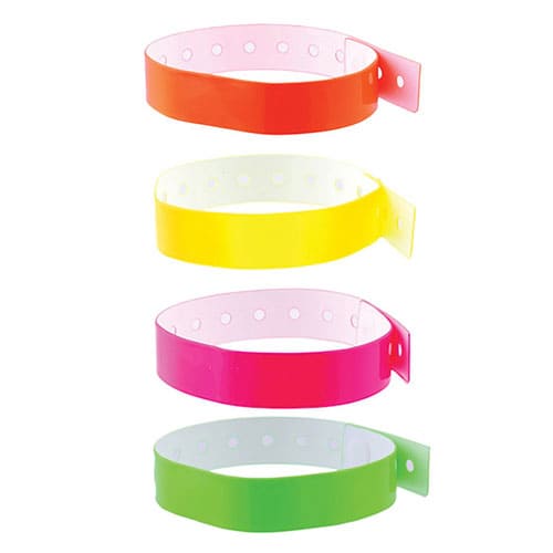 Pulseira de identificação inviolável fluorescente em vinil