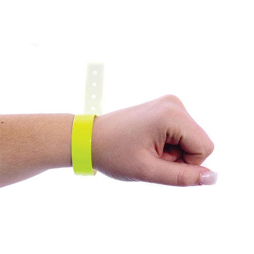 Pulseira de identificação inviolável fluorescente em vinil