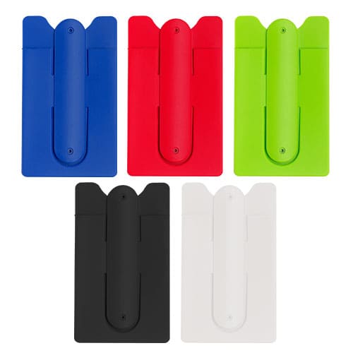 Suporte de telemóvel em silicone, com porta-cartões
