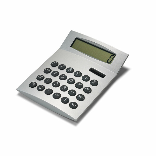 Calculadora de mesa personalizada - Cromado Satinado | SAM Brindes