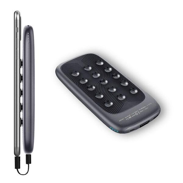 Power bank brinde personalizado, sem fios em plástico 5.000 mAh com luz e ventosas