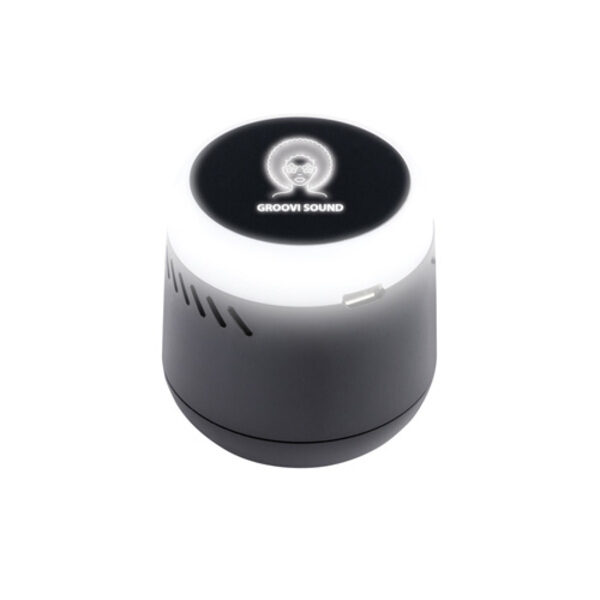 Brinde personalizado em ABS, coluna bluetooth com luz