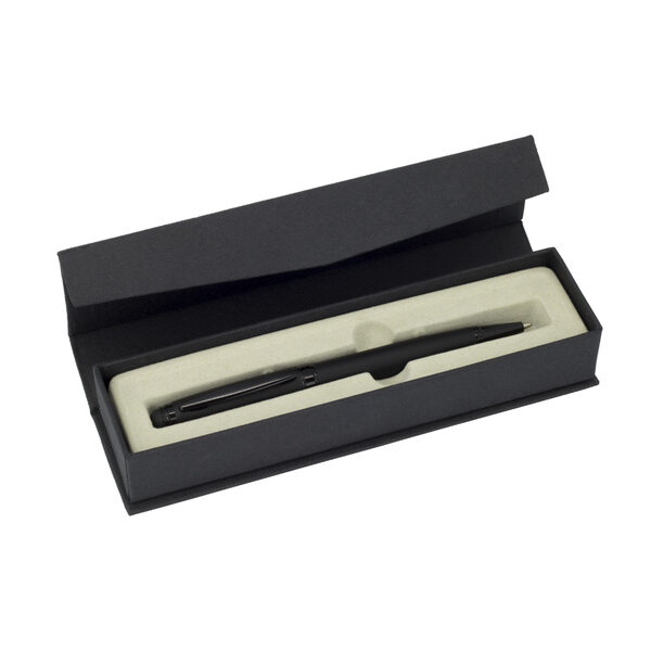 Caneta metálica personalizada com touch. Estojo de oferta.