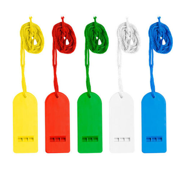 Apitos em plástico para personalizar, com cordão em nylon