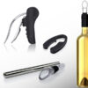 Kit para vinho personalizado em aço inoxidável | SAM Brindes
