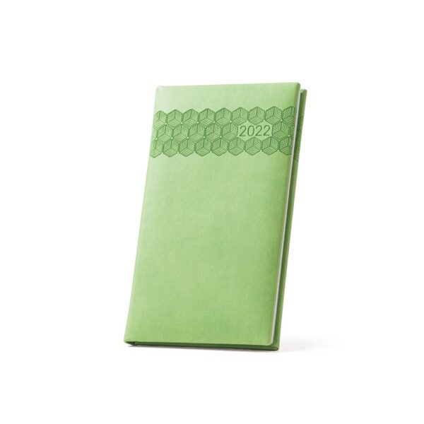 Agenda de bolso personalizada em imitação de pele com padrão impresso.